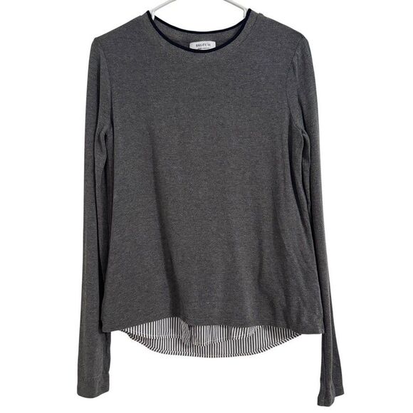 BAILEY 44 Womens Sz MEDIUM Manchester Gray Crew Neck Sweater Shirttail Hem Layer - Picture 1 of 10